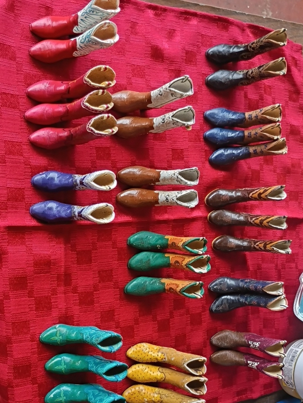Colorful Ceramic Cowboy Boots - Multi Color